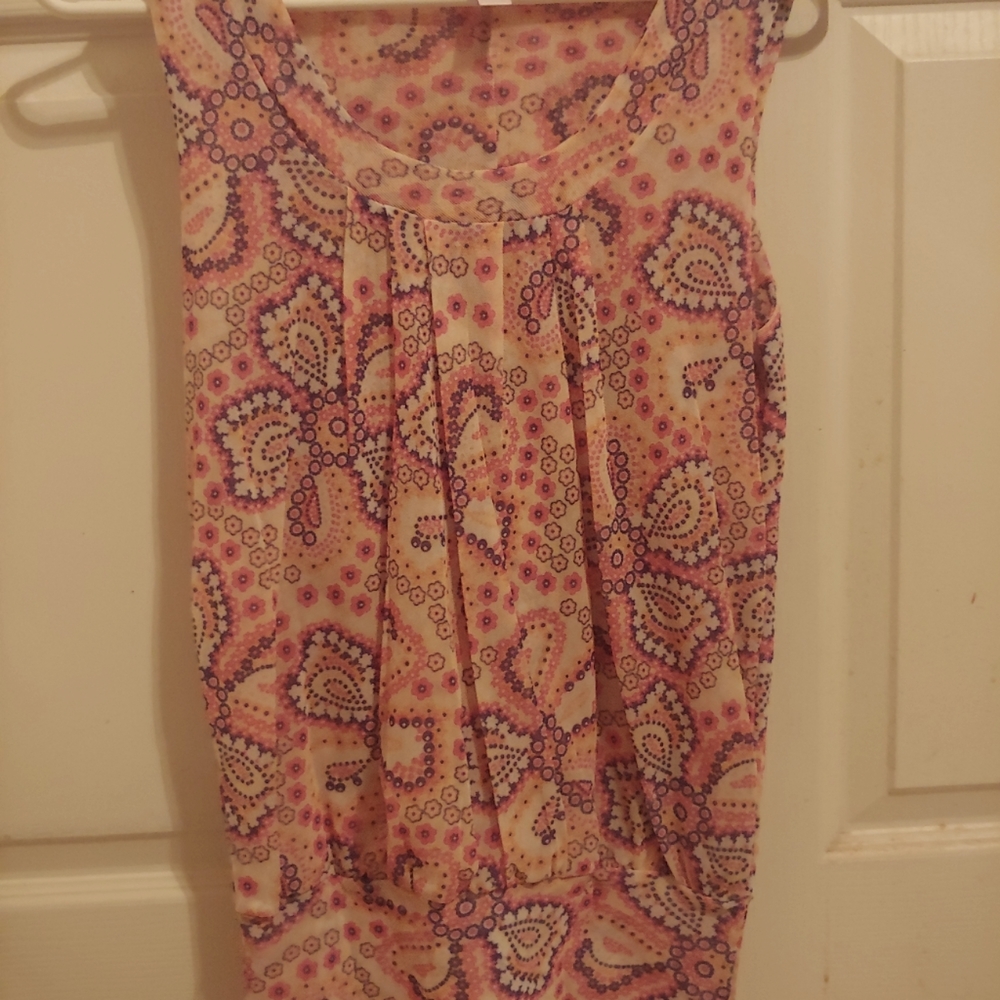 Pink floral sleevless